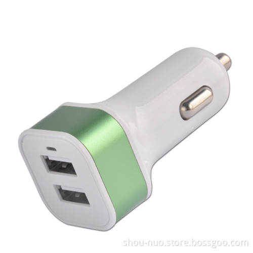 Car charger 3 in 1 with outlet usb port two,for iphone 6 high speed mobile car chargers,for iphone 5 car multi charger